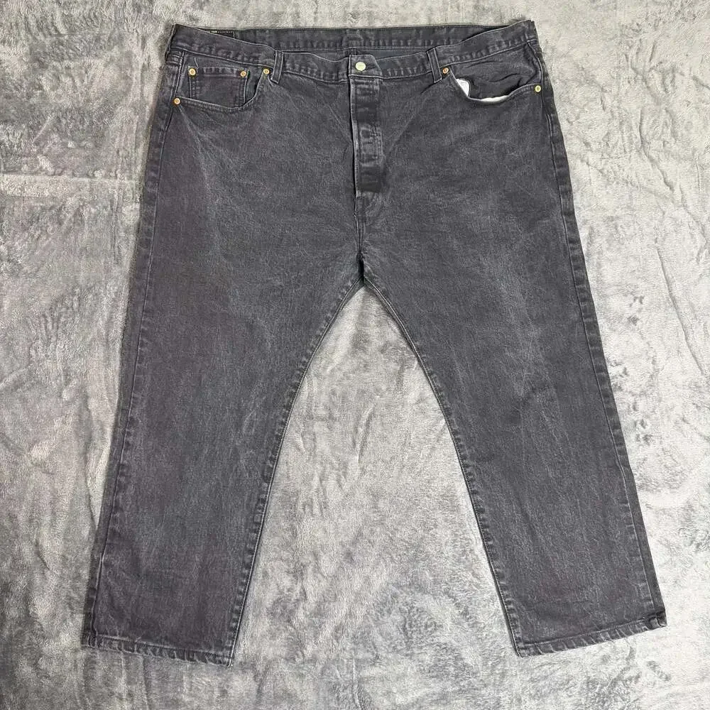 Levi's 501 Original Fit Button Fly Black Denim Men’s Jeans Size 48x30
